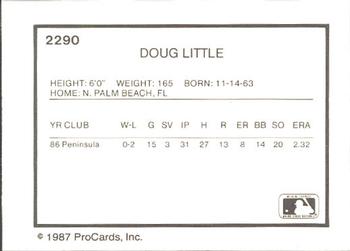 1987 ProCards #2290 Doug Little Back