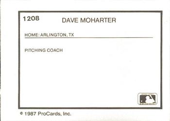 1987 ProCards #1208 Dave Moharter Back