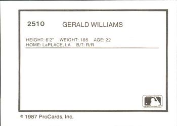1987 ProCards #2510 Gerald Williams Back