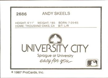 1987 ProCards #2686 Andy Skeels Back