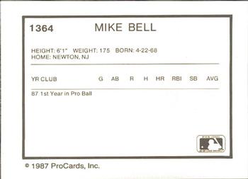 1987 ProCards #1364 Mike Bell Back