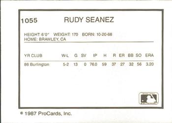 1987 ProCards #1055 Rudy Seanez Back