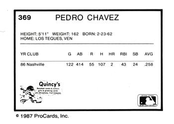 1987 ProCards #369 Pedro Chavez Back
