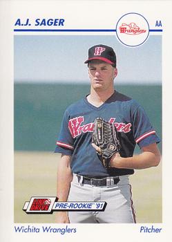 1991 Line Drive AA #617 A.J. Sager Front