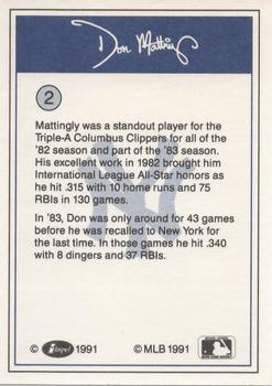 1991 Line Drive Don Mattingly #2 Don Mattingly Back