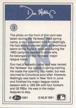 1991 Line Drive Don Mattingly #3 Don Mattingly Back