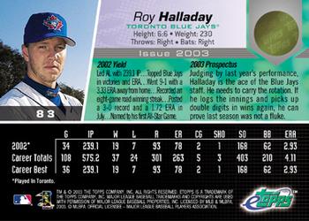 2003 Topps eTopps #83 Roy Halladay Back