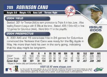 2005 Topps eTopps #209 Robinson Cano Back