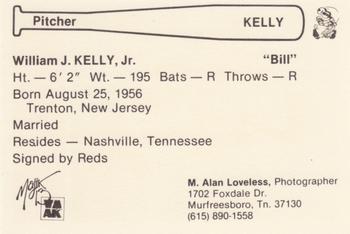 1979 Nashville Sounds #NNO Bill Kelly Back