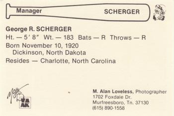 1979 Nashville Sounds #NNO George Scherger Back