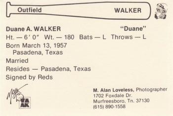1979 Nashville Sounds #NNO Duane Walker Back