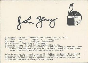 1981 Indianapolis Indians #32 John Young Back