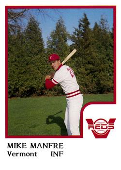 1986 ProCards Vermont Reds #NNO Mike Manfre Front