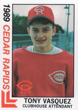 1989 Best Cedar Rapids Reds #27 Tony Vasquez Front