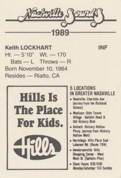 1989 Nashville Sounds #NNO Keith Lockhart Back