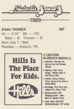 1989 Nashville Sounds #NNO Eddie Tanner Back