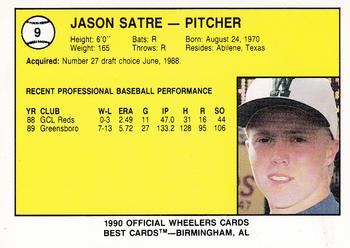 1990 Best Charleston Wheelers #9 Jason Satre Back