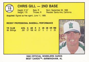 1990 Best Charleston Wheelers #15 Chris Gill Back