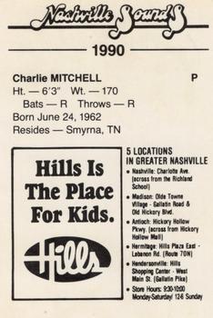 1990 Nashville Sounds #20 Charlie Mitchell Back