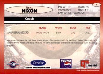 1998 Blueline Q-Cards Indianapolis Indians #4 Russ Nixon Back