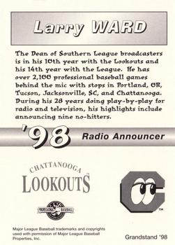 1998 Grandstand Chattanooga Lookouts #NNO Larry Ward Back