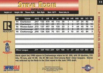 1999 Blueline Indianapolis Indians #11 Steve Eddie Back