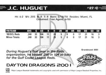 2001 Grandstand Dayton Dragons #NNO J.C. Huguet Back