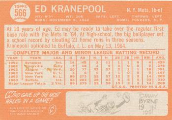 1964 Topps #566 Ed Kranepool Back