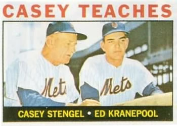 1964 Topps #393 Casey Teaches (Casey Stengel / Ed Kranepool) Front