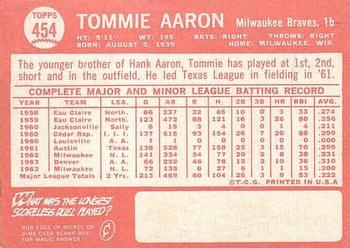 1964 Topps #454 Tommie Aaron Back