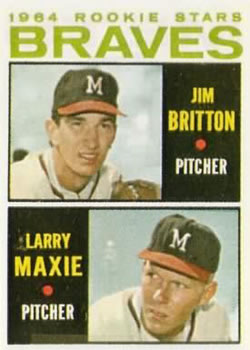 1964 Topps #94 Braves 1964 Rookie Stars (Jim Britton / Larry Maxie) Front