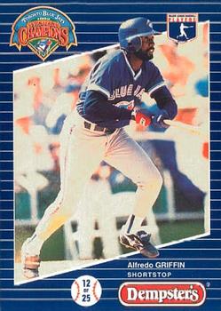 1993 Dempster's Toronto Blue Jays #12 Alfredo Griffin Front