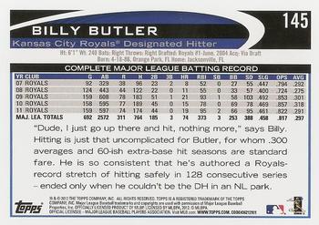 2012 Topps #145 Billy Butler Back