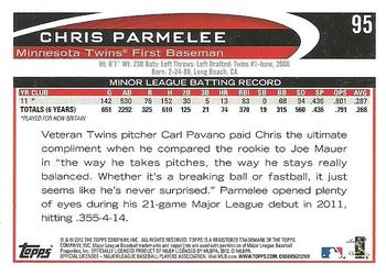 2012 Topps #95 Chris Parmelee Back