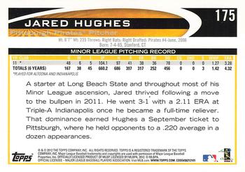 2012 Topps #175 Jared Hughes Back