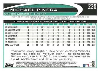 2012 Topps #225 Michael Pineda Back