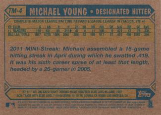 2012 Topps - 1987 Topps Minis #TM-4 Michael Young Back