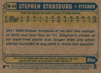 2012 Topps - 1987 Topps Minis #TM-84 Stephen Strasburg Back