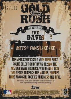 2012 Topps - Gold Rush Wrapper Redemption Autographs #65 Ike Davis Back
