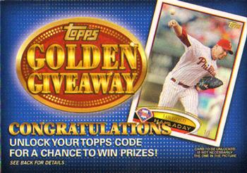 2012 Topps - Golden Giveaway Code Cards #GGC-4 Roy Halladay Front