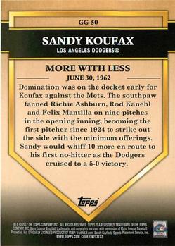 2012 Topps - Golden Greats #GG-50 Sandy Koufax Back