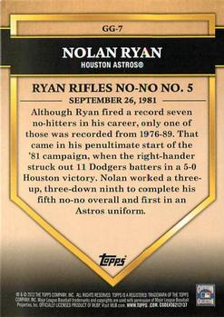 2012 Topps - Golden Greats #GG-7 Nolan Ryan Back