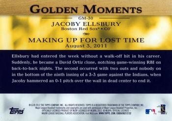 2012 Topps - Golden Moments (Series 1) #GM-30 Jacoby Ellsbury Back