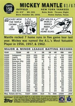 2012 Topps - Mickey Mantle Reprint Relics #MMR-67 Mickey Mantle Back