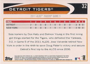 2012 Topps - Red #32 Detroit Tigers Back