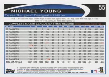 2012 Topps - Red #55 Michael Young Back