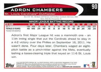 2012 Topps - Red #90 Adron Chambers Back