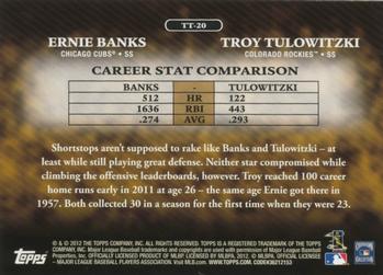 2012 Topps - Timeless Talents #TT-20 Ernie Banks / Troy Tulowitzki Back