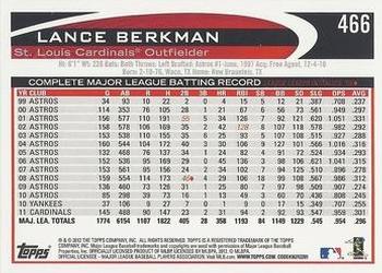 2012 Topps - Blue #466 Lance Berkman Back