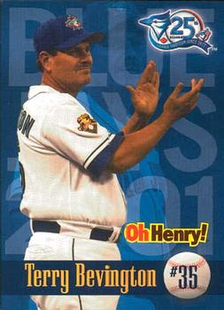 2001 Oh Henry! Toronto Blue Jays SGA #NNO Terry Bevington Front